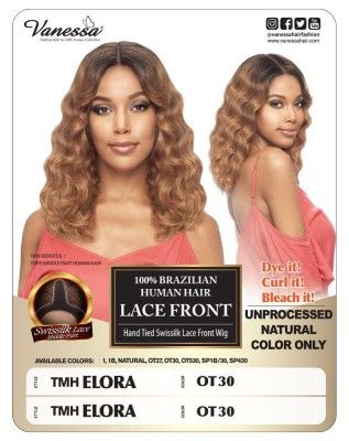 TMH Elora 100 Human Hair Lace Front Wig Vanessa