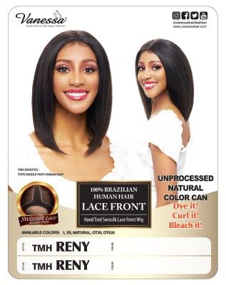 TMH Reny 100 Brazilian Human Hair Lace Front Wig By Vanessa