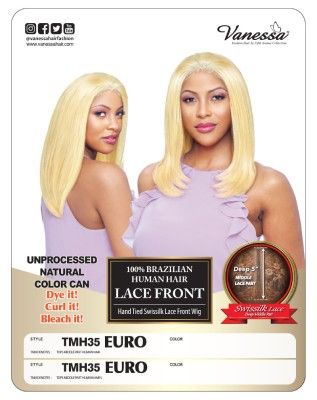 TMH35 Euro 100 Brazilian Human Hair Lace Front Wig By Vanessa