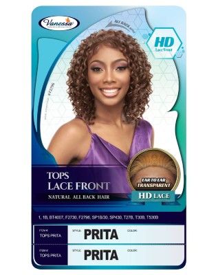 Tops Prita Synthetic Hair Ear To Ear Transparent HD Lace Front Wig Vanessa