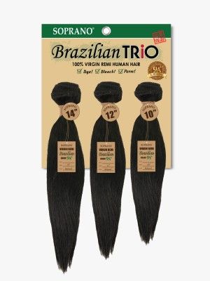 Trio Multi-Pack Straight Soprano HH Brazilian Remi Hair Bundle - Beauty Element