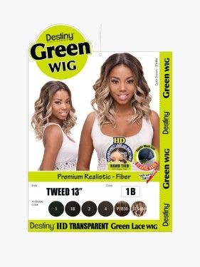 Tweed 13 Inch Destiny Premium Realistic HD Transparent Green Lace Wig - Beauty Elements