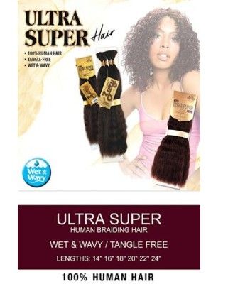 Ultra Super 14 Wet n Wavy 100 Human Braiding Hair Zury Hollywood