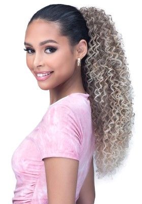 UPP004-14 JERRY CURL 14 Synthetic Hair Drawstring Ponytail Laude Hair