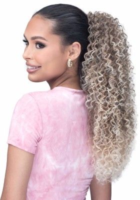 UPP004-14 JERRY CURL 14 Synthetic Hair Drawstring Ponytail Laude Hair