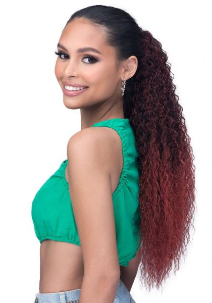 Deep Wave 24 Synthetic Drawstring Ponytail Hair Piece Laude Hair