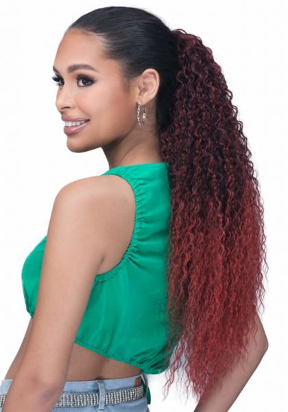 Deep Wave 24 Synthetic Drawstring Ponytail Hair Piece Laude Hair