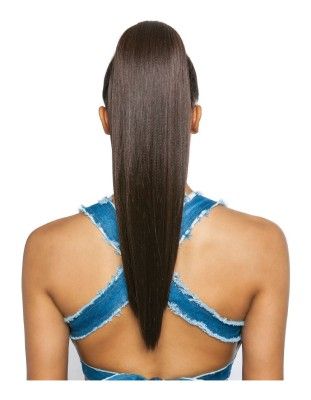 V Cut Perfection Vika Wrap N Tie Brown Sugar Human Hair Blend Ponytail Mane Concept