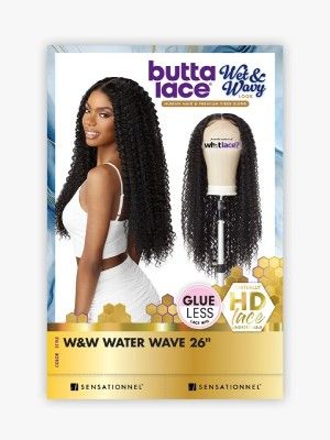 Water Wave 26 Butta Wet n Wavy Human Hair Blend HD Lace Front Wig Sensationnel