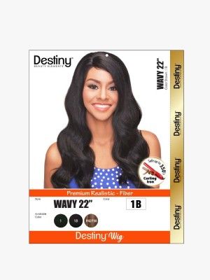 Wavy 22 Inch Destiny Premium Realistic Fiber Full Wig - Beauty Elements