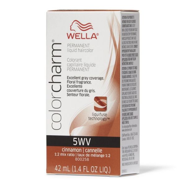 Wella Color Charm Permanent liquid Hair Color 5WV Cinnamon,  oz