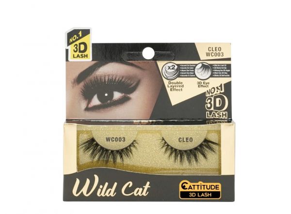 WC003 Cleo Wild Cat Eye 3D Lash Ebin New York