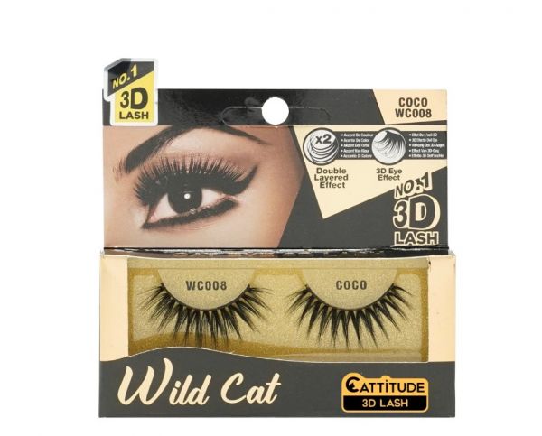 WC008 Coco Wild Cat Eye 3D Lash Ebin New York