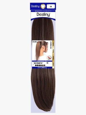 Yaki Straight 16 Inch Destiny Premium Realistic Fiber Hair Bun - Beauty Elements