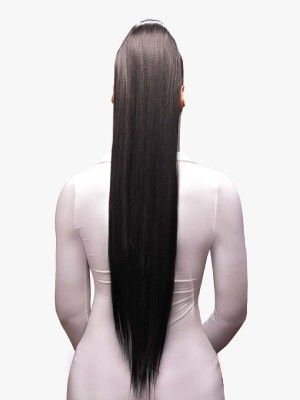 Yaki Straight 30 Inch Premium Realistic Fiber Drawstring Hair Bun - Beauty Elements