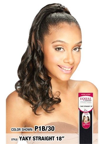 ponytail extensions, ponytail hair, ponytail hair extensions, drawstring ponytails, model model ponytails, onebeautyworld.com, Yaky, Straight, 18, Inch, Drawstring, Ponytail, Model, Model, 