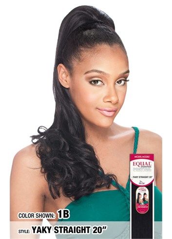 ponytail extensions, ponytail hair, ponytail hair extensions, drawstring ponytails, model model ponytails, onebeautyworld.com, Yaky, Straight, 20, Inch, Drawstring, Ponytail, Model, Model, 