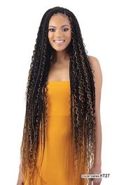 Image of Waterfall braid with box braids