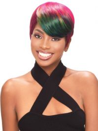 Destiny Pixie Rainbow Bang Full Wig Beauty Elements