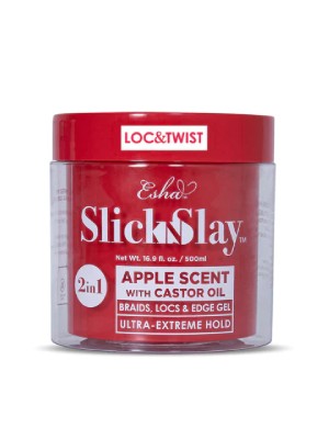 Esha Slick and Slay 2 in 1 Loc and Twist Braid and Edge Gel Apple Scent,  500ML, 16.9 fl oz