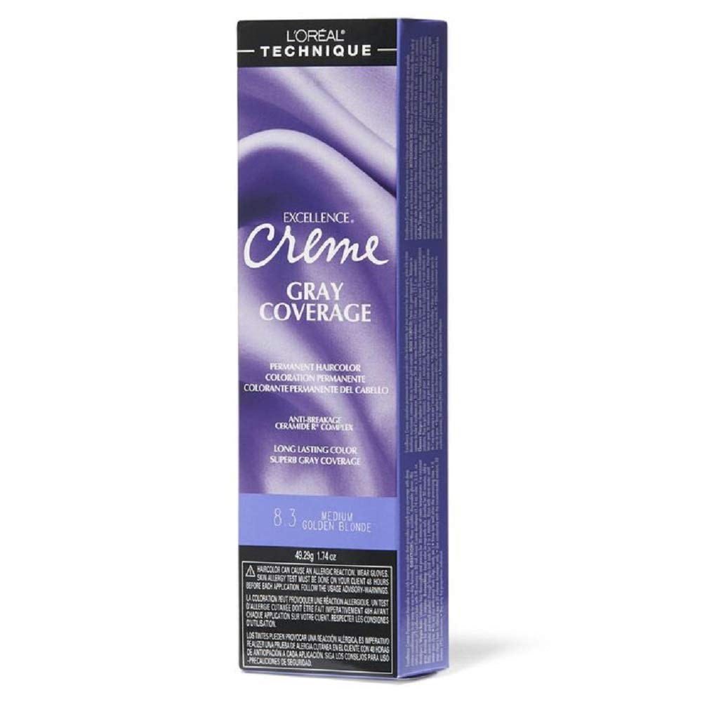 Excellence Creme Permanent Hair Color 8.3 Medium Golden Blonde, 1.74
